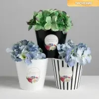 Набор кашпо для цветов 3 в 1 &laquo;Beautiful&raquo;, тиснение, 0,8 л, 11 х 12 см