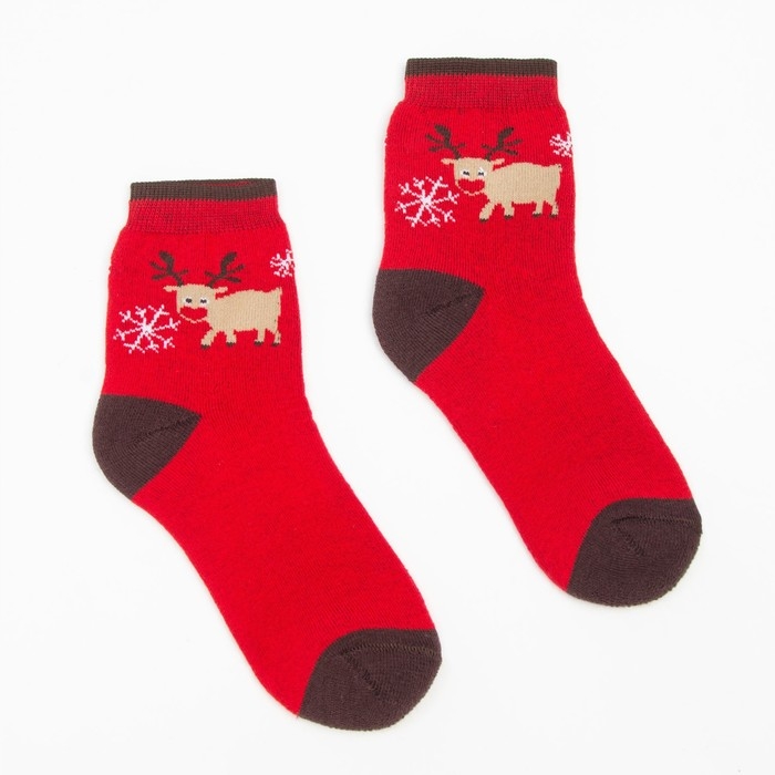 Носки женские махровые, цвет красный, размер 23 Носки женские махровые, цвет красный, размер 23