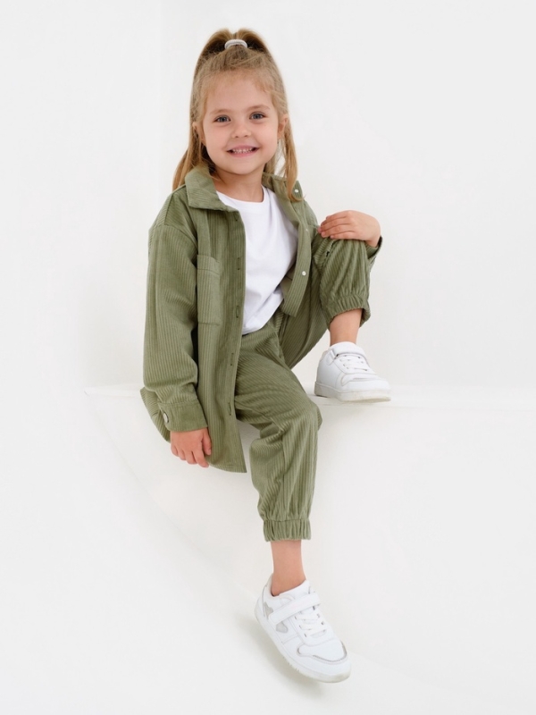 Костюм для девочки KAFTAN "Velvet", размер 32 (110-116), цвет зелёный