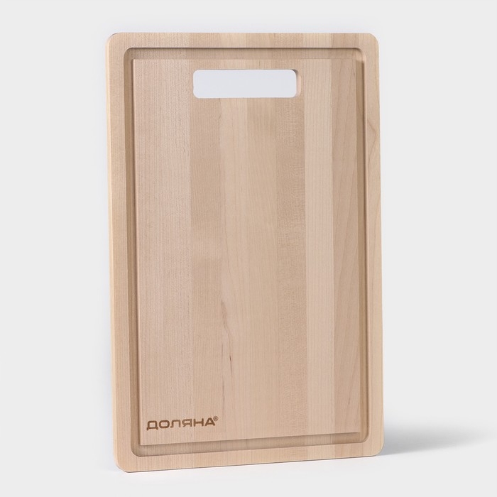 Доска разделочная с желобом Доляна &laquo;Классика&raquo; 30&times;20&times;0,8 см, массив берёзы