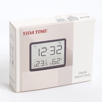 Часы настенные электронные, термометр, гигрометр, 7.3 х 1.5 х 9.3 см