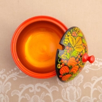 Сахарница &laquo;Ягодка&raquo;, большая, 13&times;15 см, хохлома