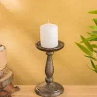 Подсвечник "Нью-Дели" алюминий 9х9х17 см, цв. бронза
