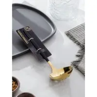 Шумовка из нержавеющей стали Magistro &laquo;Грэйс&raquo;, h=24,5 см, цвет ручки чёрный, цвет головы золотой