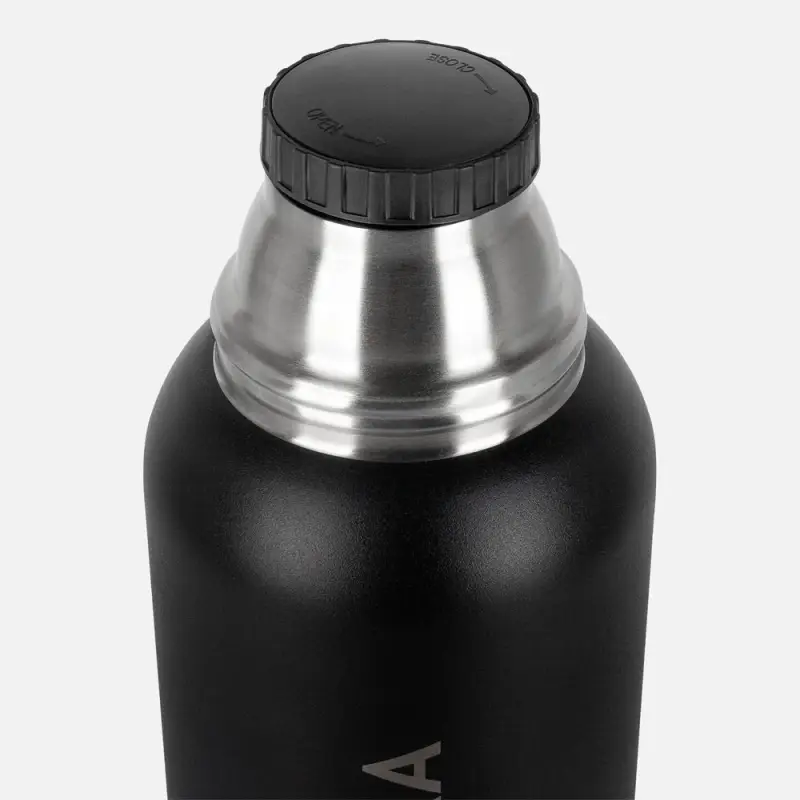 Термос Relaxika 1200 со стикерпаком, черный