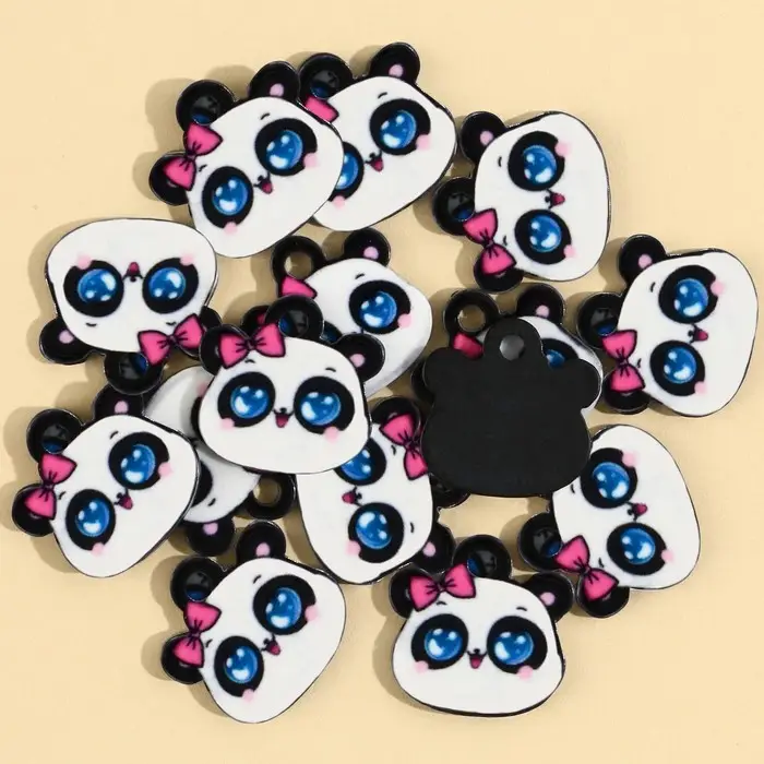 Фурнитура для бижутерии &laquo;Панда&raquo;, 1.5 х 1.5 см, с подвесом, 15 штук