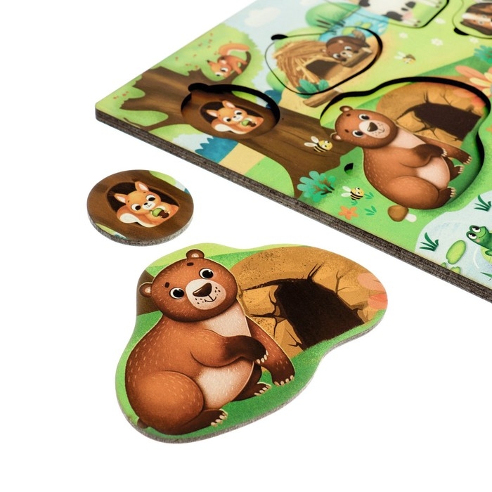 Пазл деревянный с чипом &laquo;Где чей дом??&raquo;