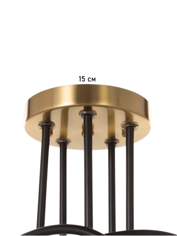 Люстра "Узел" 5х40Вт Е27 черный/латунь 52х52х36см