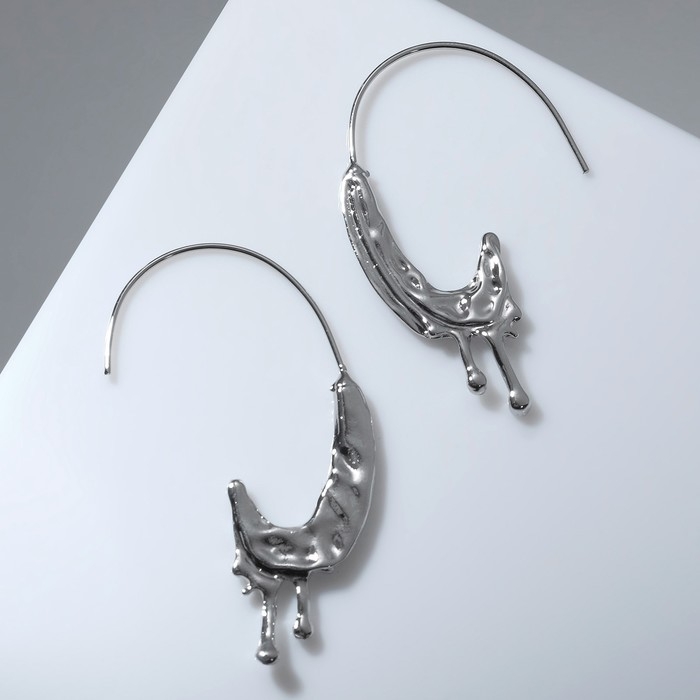 Серьги металл &laquo;Тренд&raquo; таяние, цвет серебро
