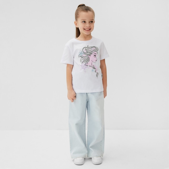 Футболка детская &laquo;Эльза&raquo;, Холодное сердце, рост 86-92, белый