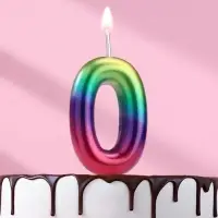 Свеча в торт &laquo;Цифра 0&raquo;, 6 см