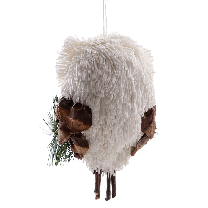 Новый год! Декоративная подвеска &laquo;Белая совушка&raquo; 7 &times; 11 &times; 20 см