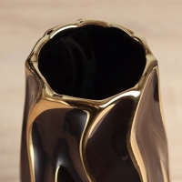 Керамическая ваза декоративная настольная &laquo;Грант элит&raquo;, для цветов, сухоцветов, d-7.5 см, 29&times;12 см, чёрный