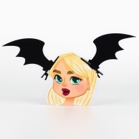 Заколки для волос ушки &laquo;Крылья&raquo;, черные, 2 шт, 11 х 12 см