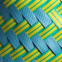 Сумка плетёная пластиковая 30х10х33 см, цв. сине-жёлтый