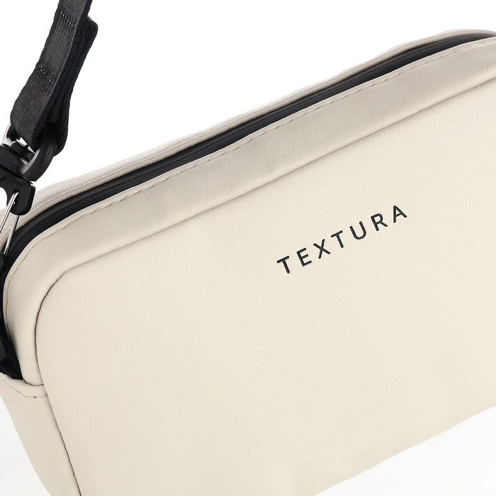 Сумка женская на молнии, TEXTURA, маленький размер, длинный ремень, цвет бежевый