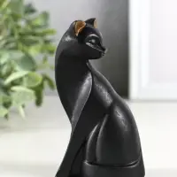 Фигура гипс "Кошка геометрия", 11х6 см, черный