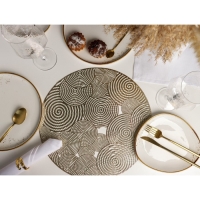 Салфетка сервировочная на стол &laquo;Гипноз&raquo;, d=38 см, цвет золото