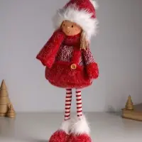 Кукла интерьерная "Малышка в бело-красном наряде" 20х11х43 см