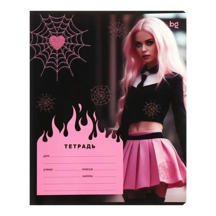 Тетрадь 12 листов в клетку, Cutie, обложка мелованный картон, МИКС