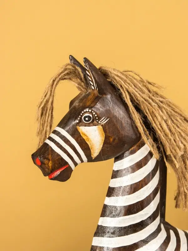 Сувенир "Зебра" дерево 30х12х45 см, цв. бело-коричневый