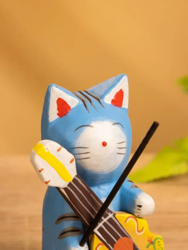 Сувенир &laquo;Кот с контрабасом&raquo;, 4&times;5&times;8 см, дерево, МИКС