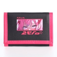 Кошелёк детский на липучке Девочка с розовыми волосами, чёрный цвет Кошелёк детский на липучке Девочка с розовыми волосами, чёрный цвет