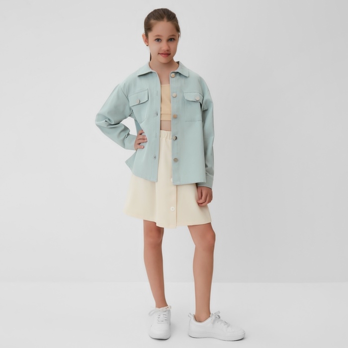 Рубашка для девочки MINAKU: Casual collection KIDS цвет мятный, рост 122