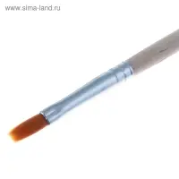 Кисть нейлон № 6, плоская, деревянная ручка