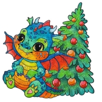 Пазл «Дракончик» зелёный Пазл «Дракончик» зелёный