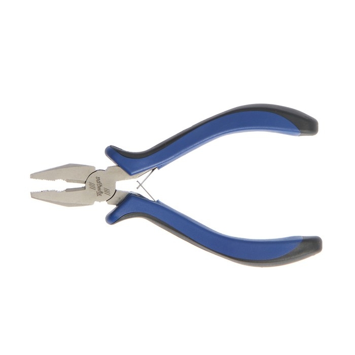 Плоскогубцы ТУНДРА mini, никелированные, двухкомпонентные рукоятки, 120 мм Плоскогубцы ТУНДРА mini, никелированные, двухкомпонентные рукоятки, 120 мм