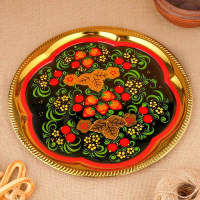 Набор &laquo;Хохлома&raquo;, овал, 3 предмета, самовар 3 л, заварочный чайник 0,7 л, поднос