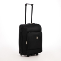 Чемодан малый 52 л (S), &laquo;Фабрика КАРТЕКС&raquo;, отдел на молнии, с расширением, наружный карман, 2 колеса, цвет чёрный