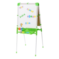 Мольберт детский двусторонний &laquo;Доска знаний&raquo;, регулируется по высоте, + учебные принадлежности, цвет салатовый