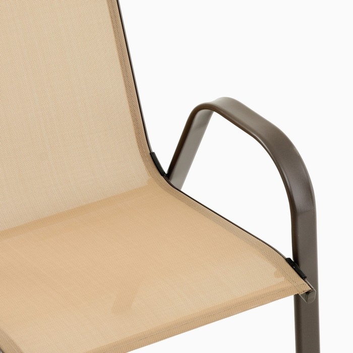 Набор садовой мебели: стол + 4 стула, бежевый, текстилен Набор садовой мебели: стол + 4 стула, бежевый, текстилен