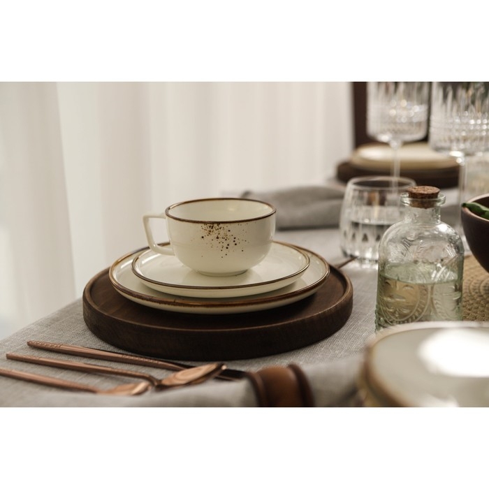 Тарелка фарфоровая обеденная Magistro &laquo;Церера&raquo;, d=20,3 см, цвет белый