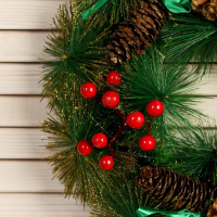 Венок новогодний d-30 см "Лесная тайна" Венок новогодний d-30 см "Лесная тайна"