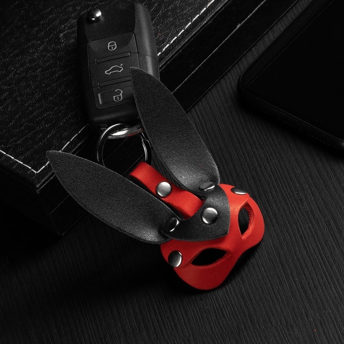 Брелок кожаный для автомобильного ключа, маска - заяц, натуральная кожа 9710409 Брелок кожаный для автомобильного ключа, маска - заяц, натуральная кожа 9710409