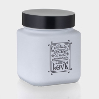Банка стеклянная для сыпучих продуктов &laquo;Любовь на кухне&raquo;, 1 л, цвет белый