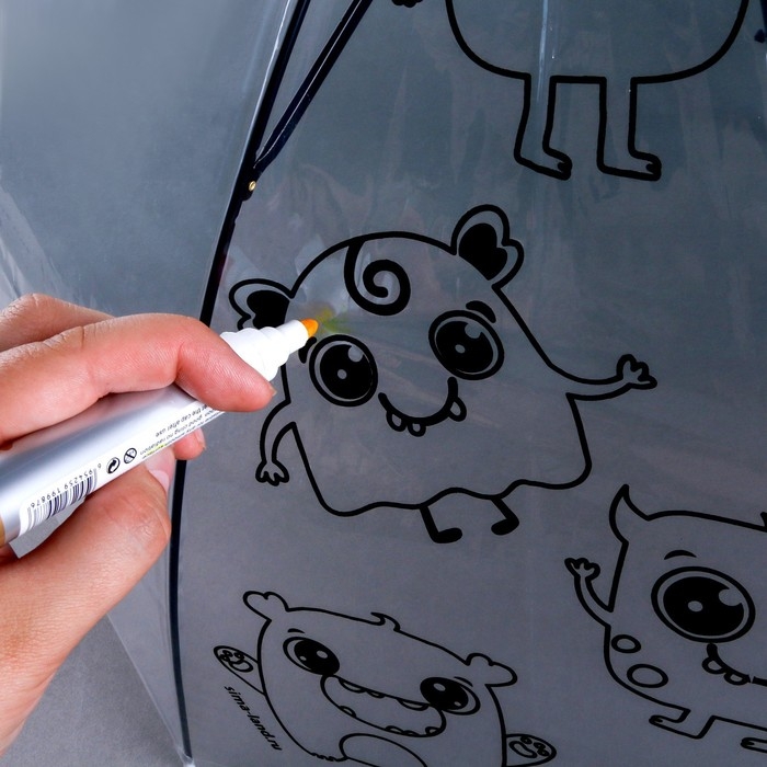 Зонт раскраска &laquo;Монстрики&raquo; + маркеры