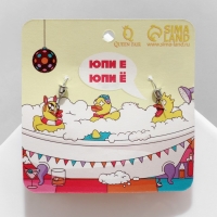 Серьги пластик &laquo;Уточки&raquo;, цвет оранжево-жёлтый в серебре