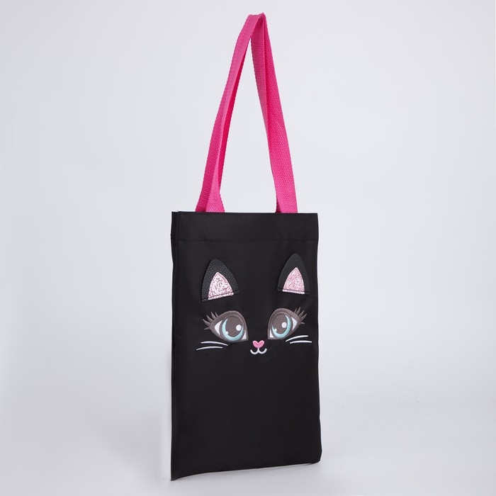 Шопер детский для девочки с допиками &laquo;Котик&raquo;, 32х23см