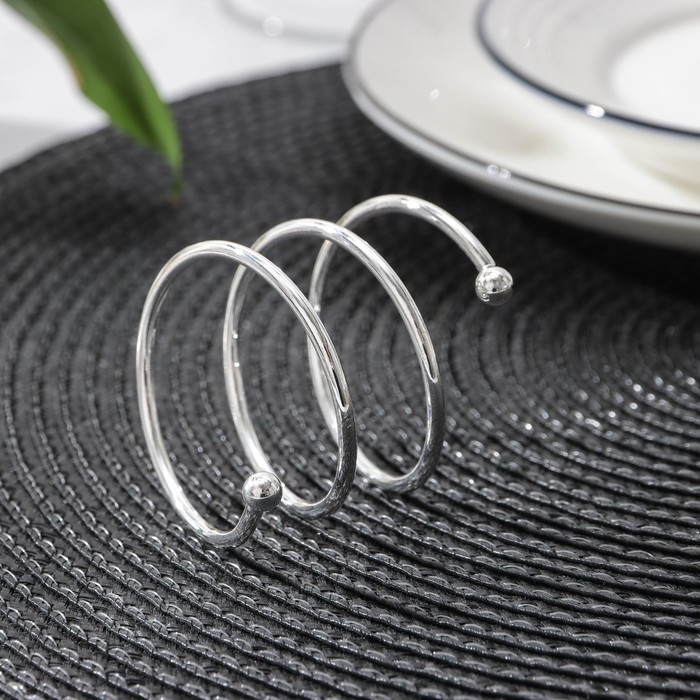 Кольцо для салфеток &laquo;Спираль&raquo;, 4,5&times;4 см, цвет серебряный