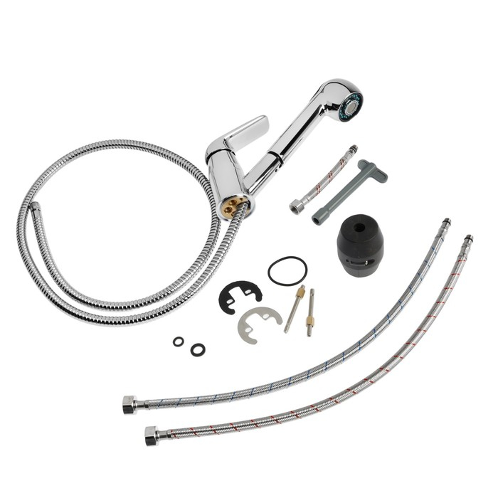 Смеситель для кухни Accoona A5416, с вытягивающейся лейкой, латунь, хром Смеситель для кухни Accoona A5416, с вытягивающейся лейкой, латунь, хром