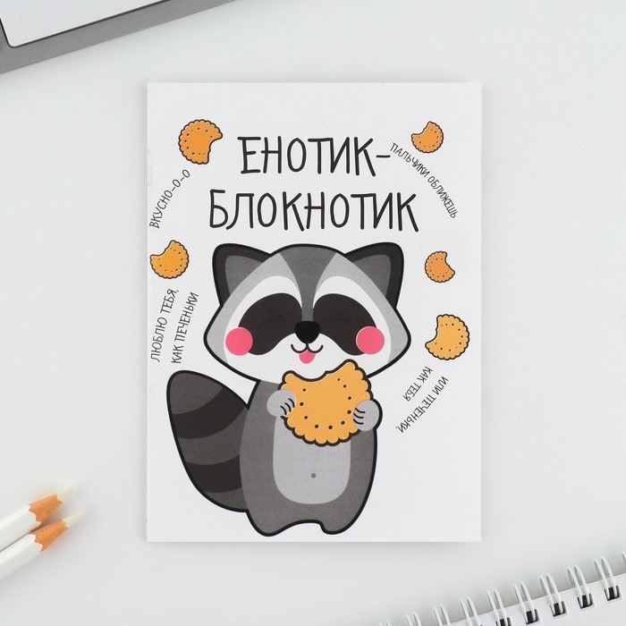 Подарочный набор блокнот и магнитные закладки 2 шт. &laquo;Будь как енот&raquo;