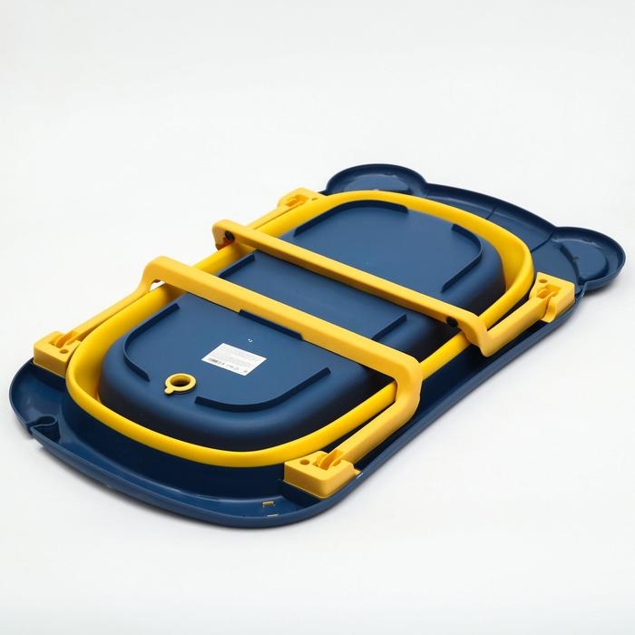 Ванночка детская складная со сливом, &laquo;Мишка&raquo;, 83 см., цвет синий