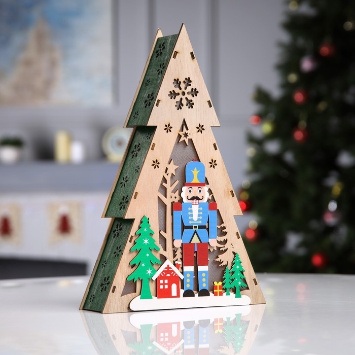 Светодиодная фигура «Щелкунчик» 20 × 30 × 5.5 см, дерево, батарейки AAAх2 (не в комплекте), свечение тёплое белое Светодиодная фигура «Щелкунчик» 20 × 30 × 5.5 см, дерево, батарейки AAAх2 (не в комплекте), свечение тёплое белое