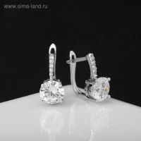 Серьги со стразами &laquo;Блум&raquo; магия, цвет белый в серебре