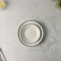 Салфетка сервировочная на стол Доляна &laquo;Абстракция&raquo;, 43&times;28 см, цвет белый