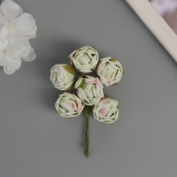 Декор для творчества "Пионы" бело-зелёные (1 набор=1 букет) в букете 6 шт 2,5х10,5 см Декор для творчества "Пионы" бело-зелёные (1 набор=1 букет) в букете 6 шт 2,5х10,5 см